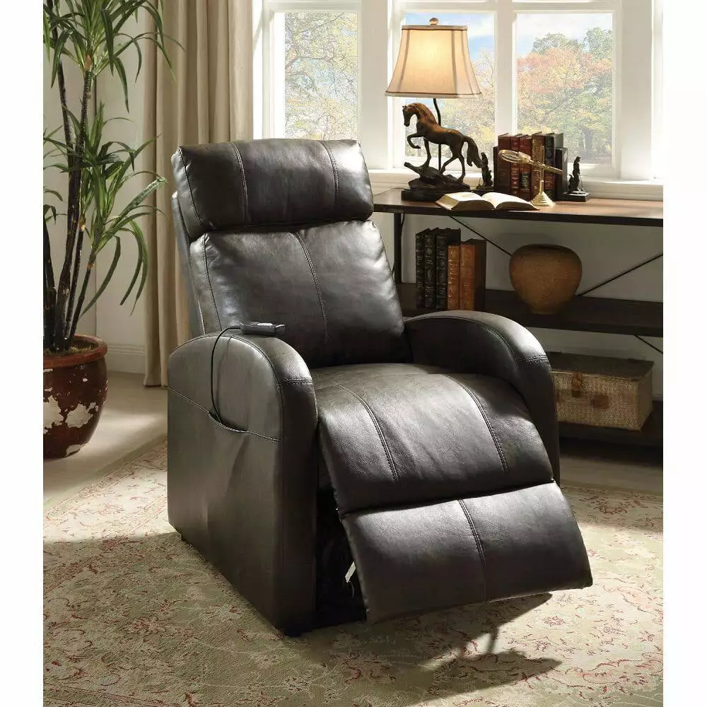 Homiyad Recliner Power Lift Dark Gray PU Comfortable Seating