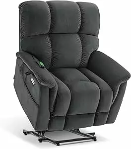 MCombo Dual Motor Power Lift Recliner Massage and Heating Dark Grey