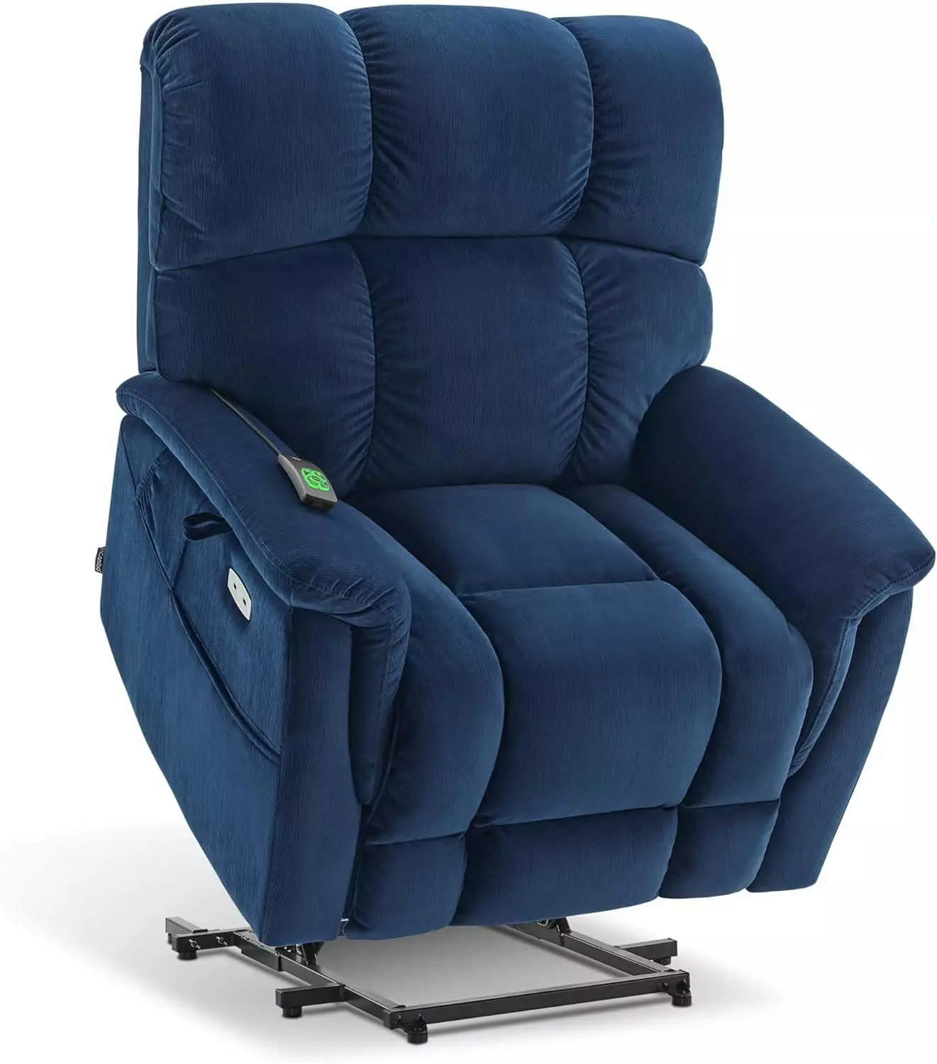 MCombo Dual Motor Power Lift Recliner Chair Massage and Heating Elderly - Navy Blue