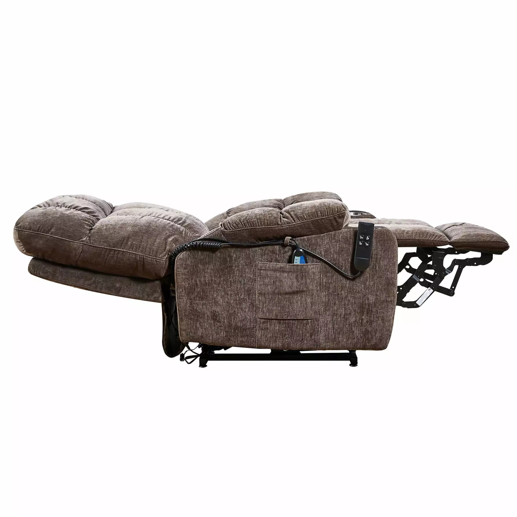 Dual OKIN Motor Power Lift Recliner Chair Elderly - 180° Lay Flat Heat Massage and Soft Fabric Triple Tree