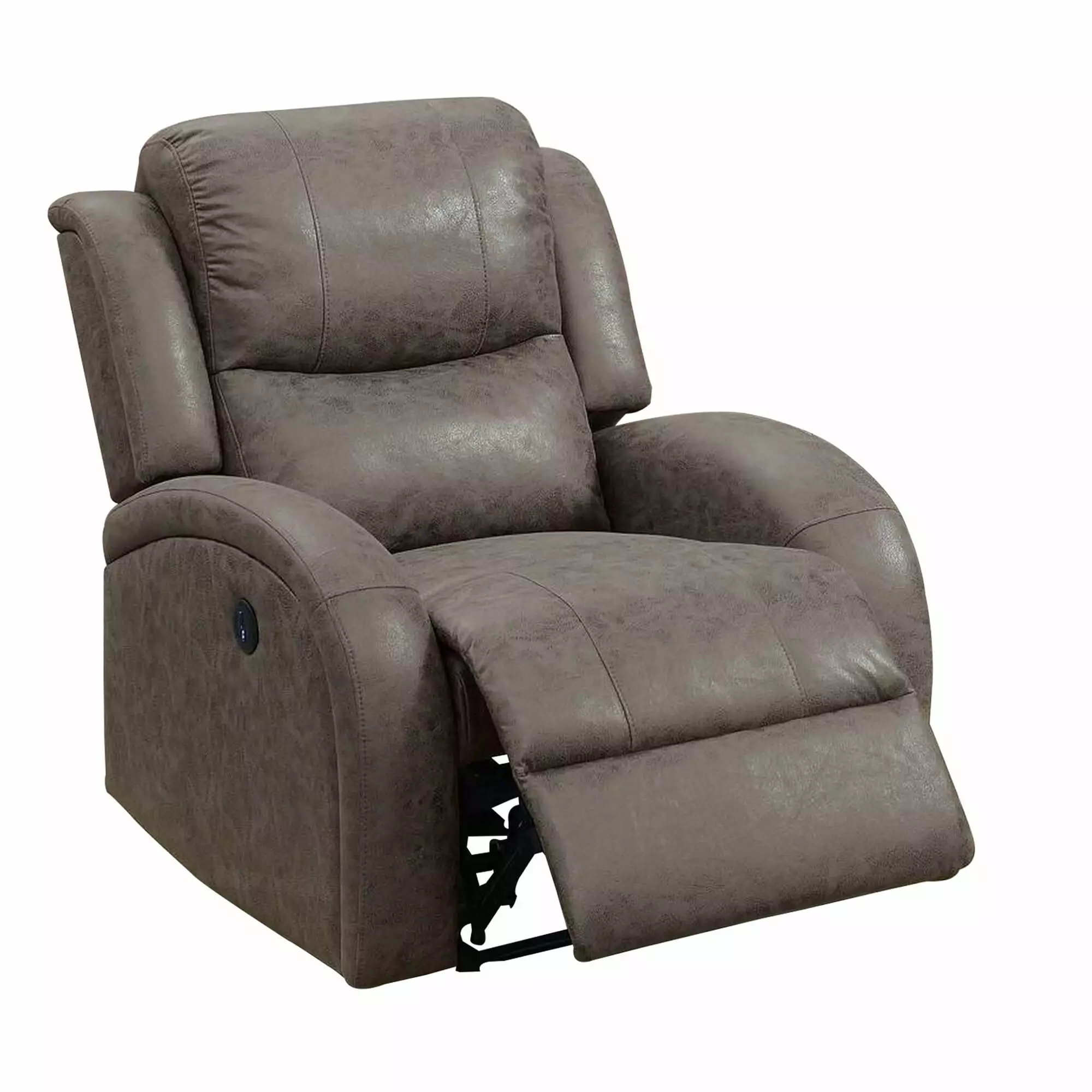 40 Inch Leatherette Power Recliner USB Port Brown - Modern Convenience Bed Bath & Beyond
