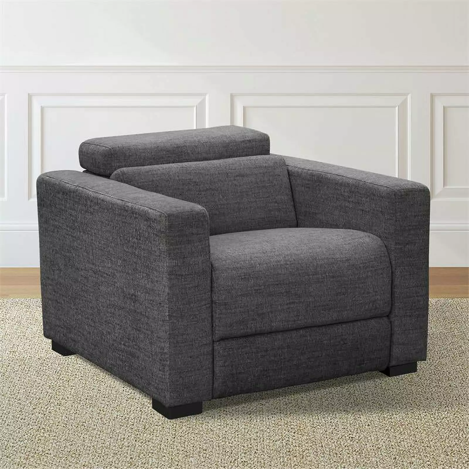 Bowery Hill Modern Polyester Fabric Power Reclining Chair Gray - Elegant Design