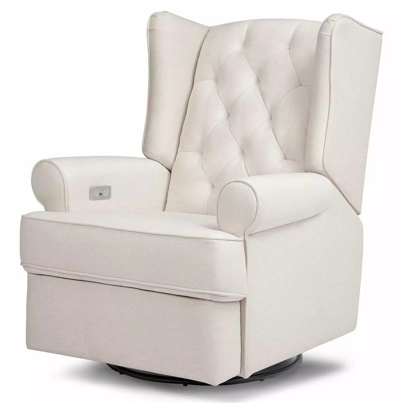 Bowery Hill Tufted Modern Fabric Swivel Power Recliner Cream - Elegant Design
