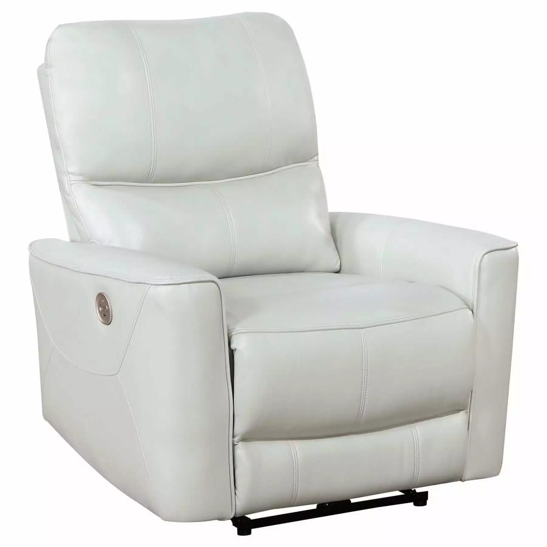 Greenfield Upholstered Power Recliner Chair Ivory Modern Living Room Recliner Coaster Company