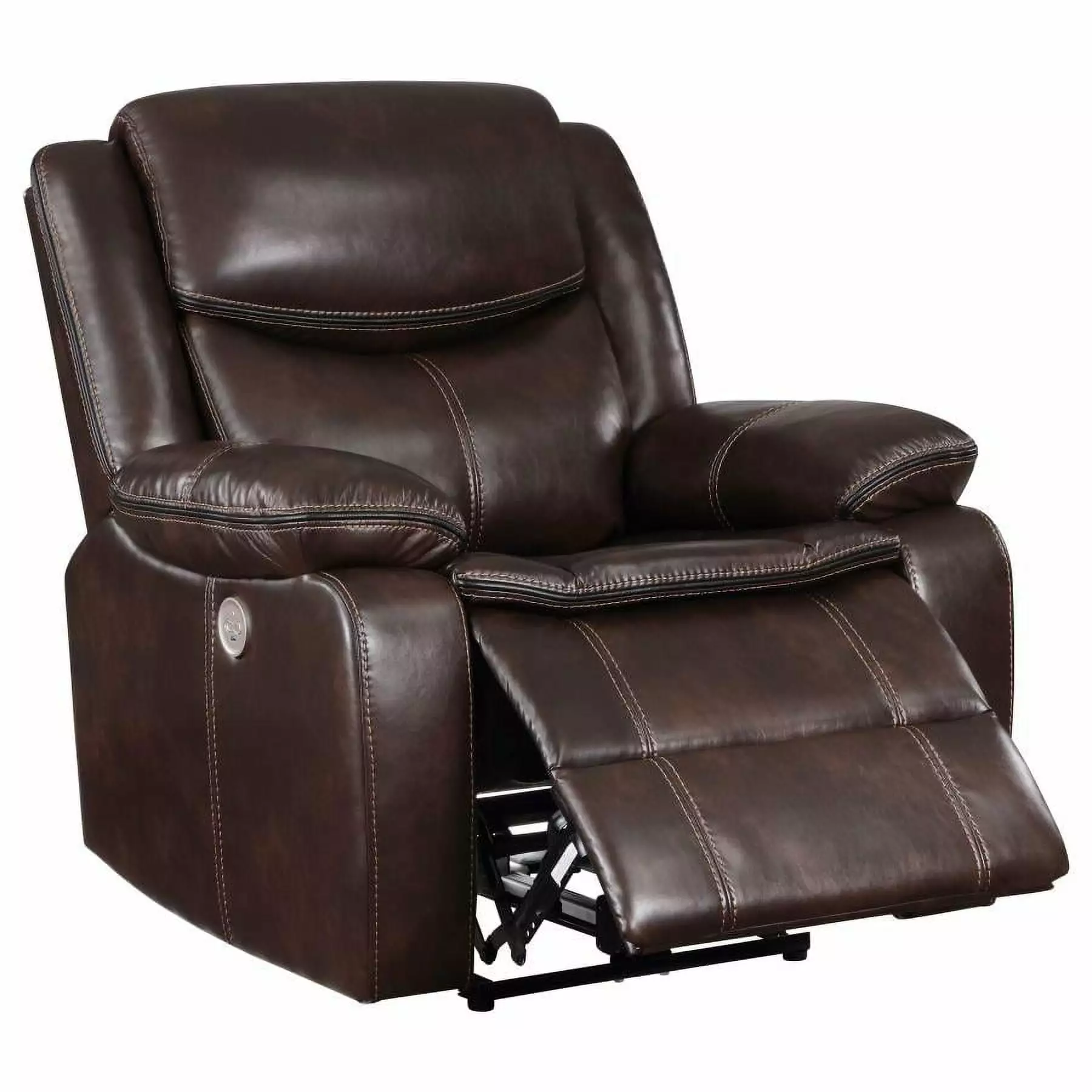 Sycamore Dark Brown Upholstered Power Recliner Chair Coaster Company