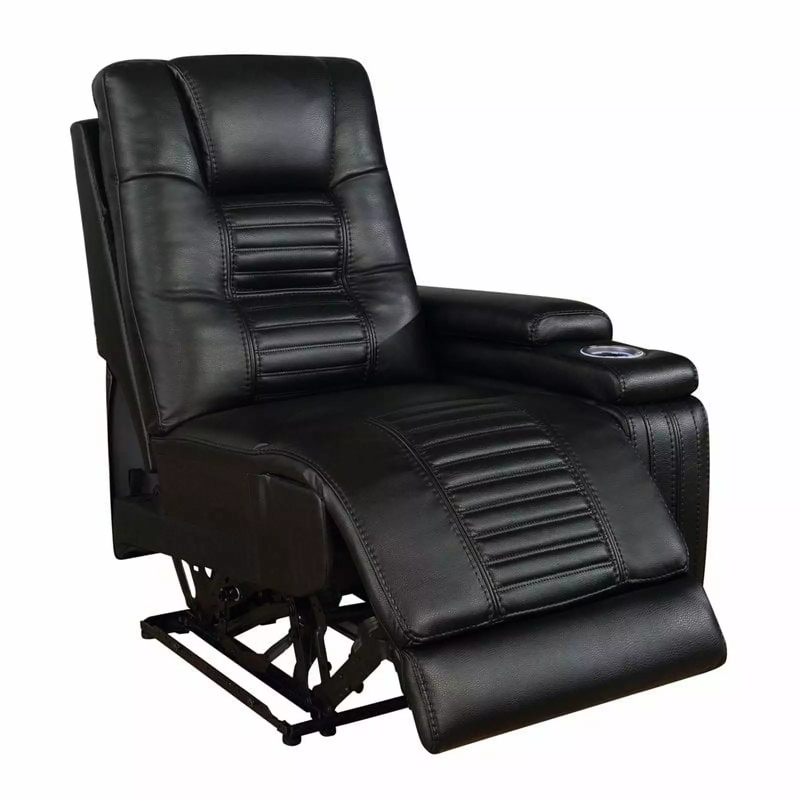 Zane Upholstered Right Arm Facing Dual Power Recliner Black - Modern and Comfortable Coaster Company