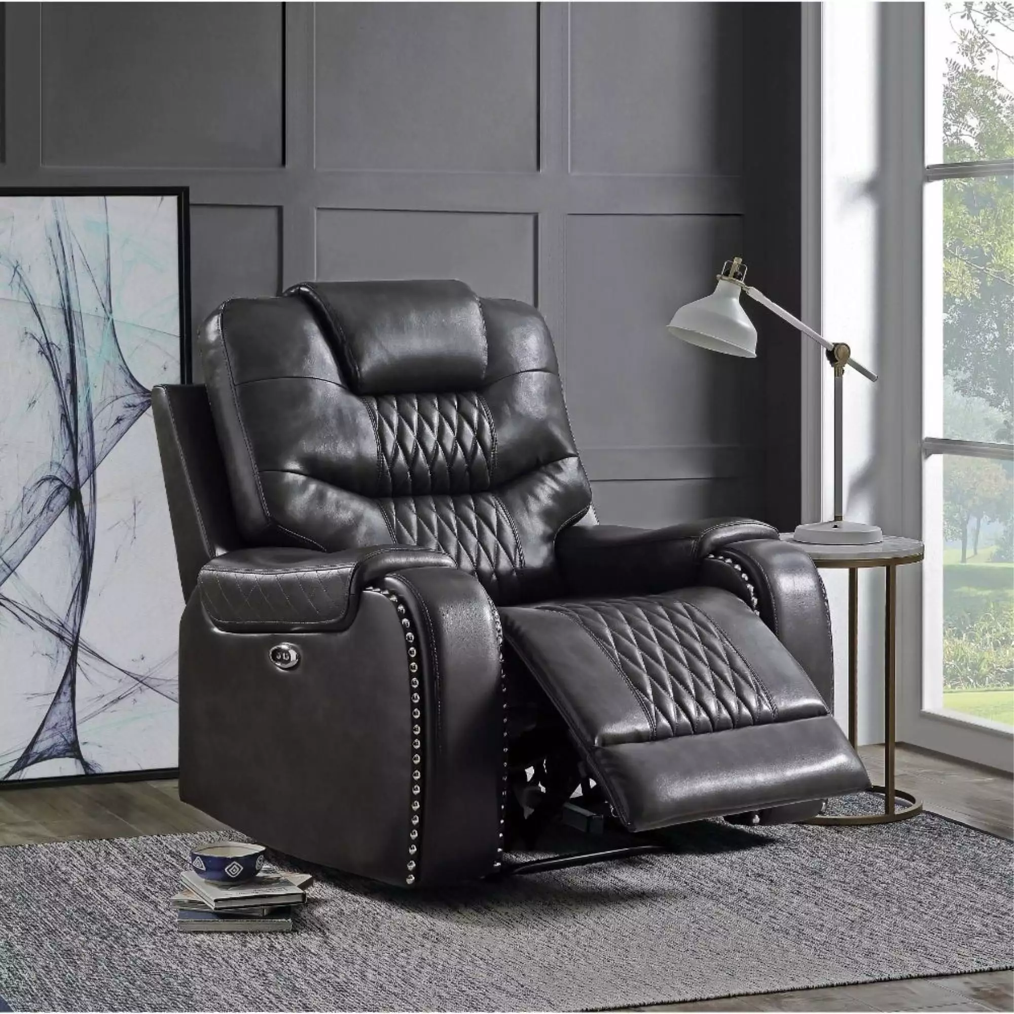 Ergode Power Motion Recliner Magnetite PU Leather