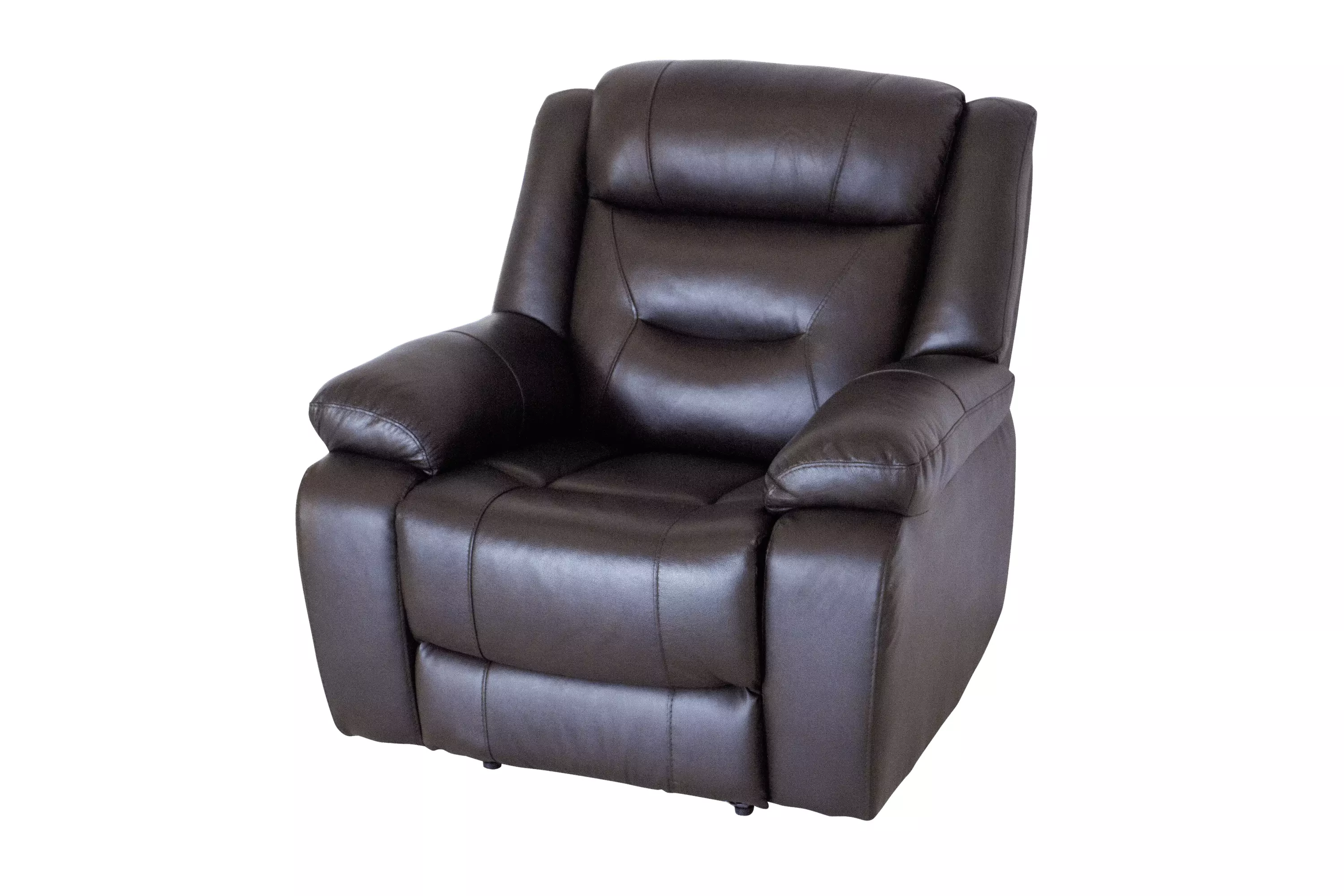 Shelton Brown Top Grain Leather Power Recliner - Comfortable Living Room Chair Adjustable Positions Go Green Woods