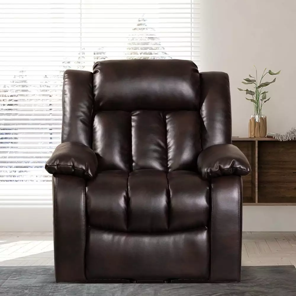 Trio II Power Recliners Sofa Massage and Heat Red Brown Go Green Woods