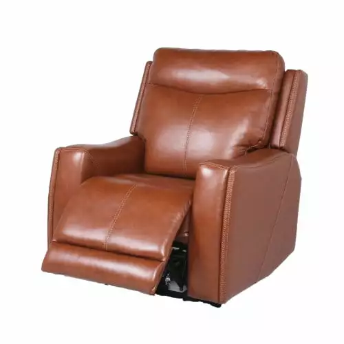 Contemporary Leather Recliner Power Headrest Footrest USB Charging Top-Grain Seating Super Dope