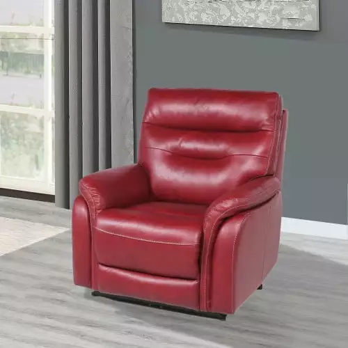 Top-Grain Leather Motion Recliner Control Panel and USB Charging Contemporary Style Super Dope