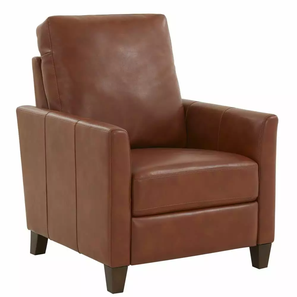 Comfort Pointe Penny Caramel Brown Faux Leather Modern Push Back Recliner - Living Room Recliner Chair