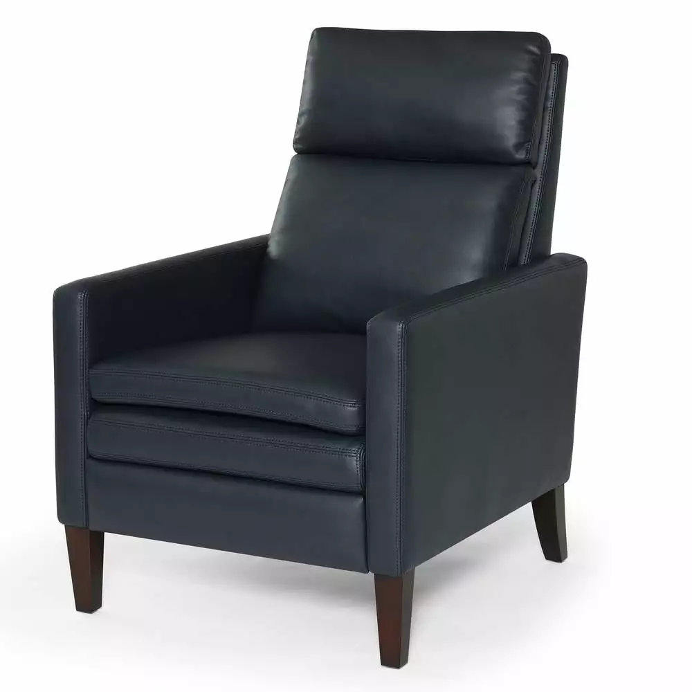 Comfort Pointe Vicente Midnight Blue Faux Leather Push Back Recliner