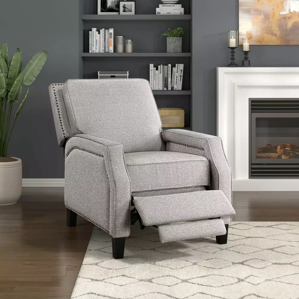 DeeHome Push Back Reclining Chair Chenille Fabric Modern Living Room