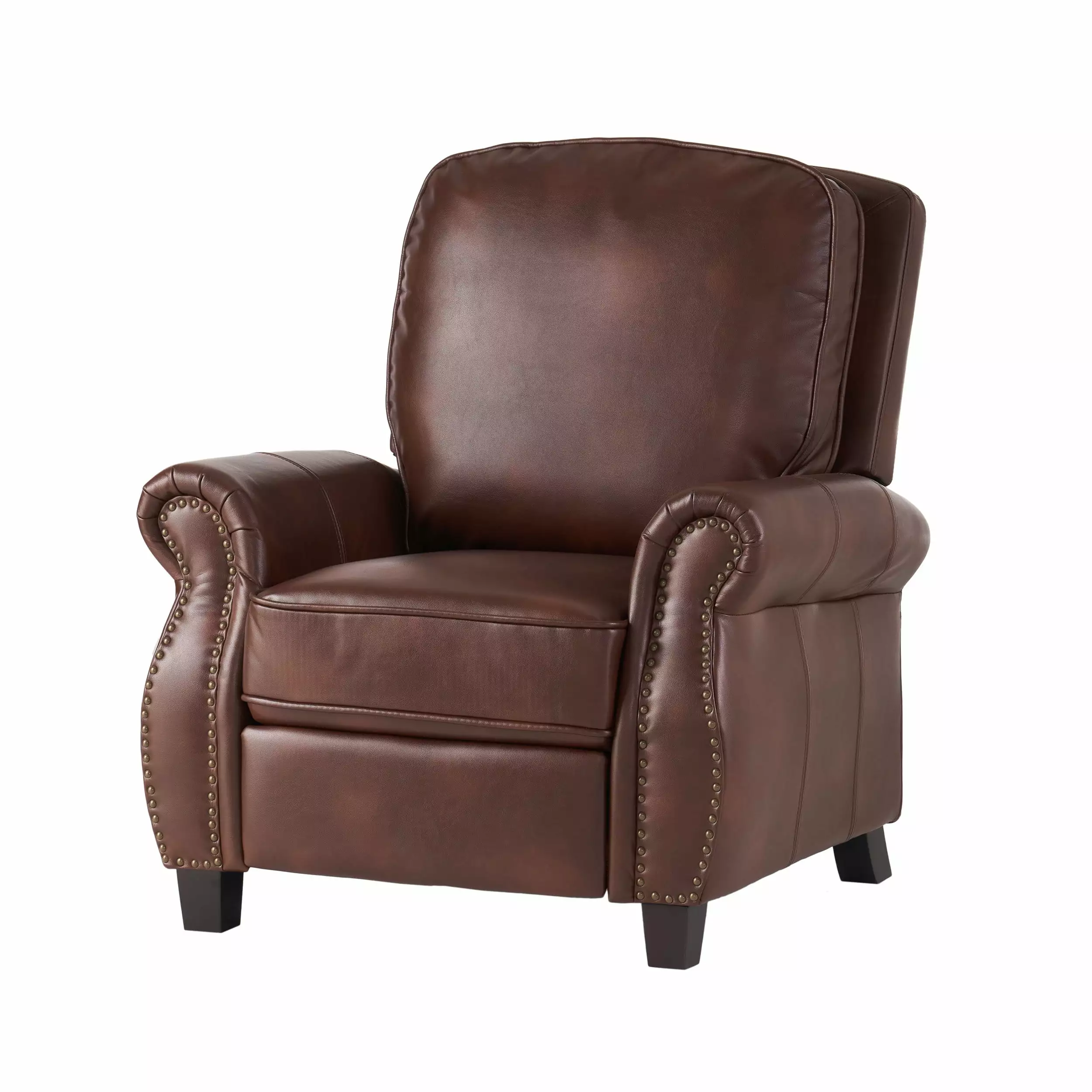 GDF Studio Cecilia Contemporary Faux Leather Pushback Recliner Multibrown and Dark Brown GDFSTUDIO