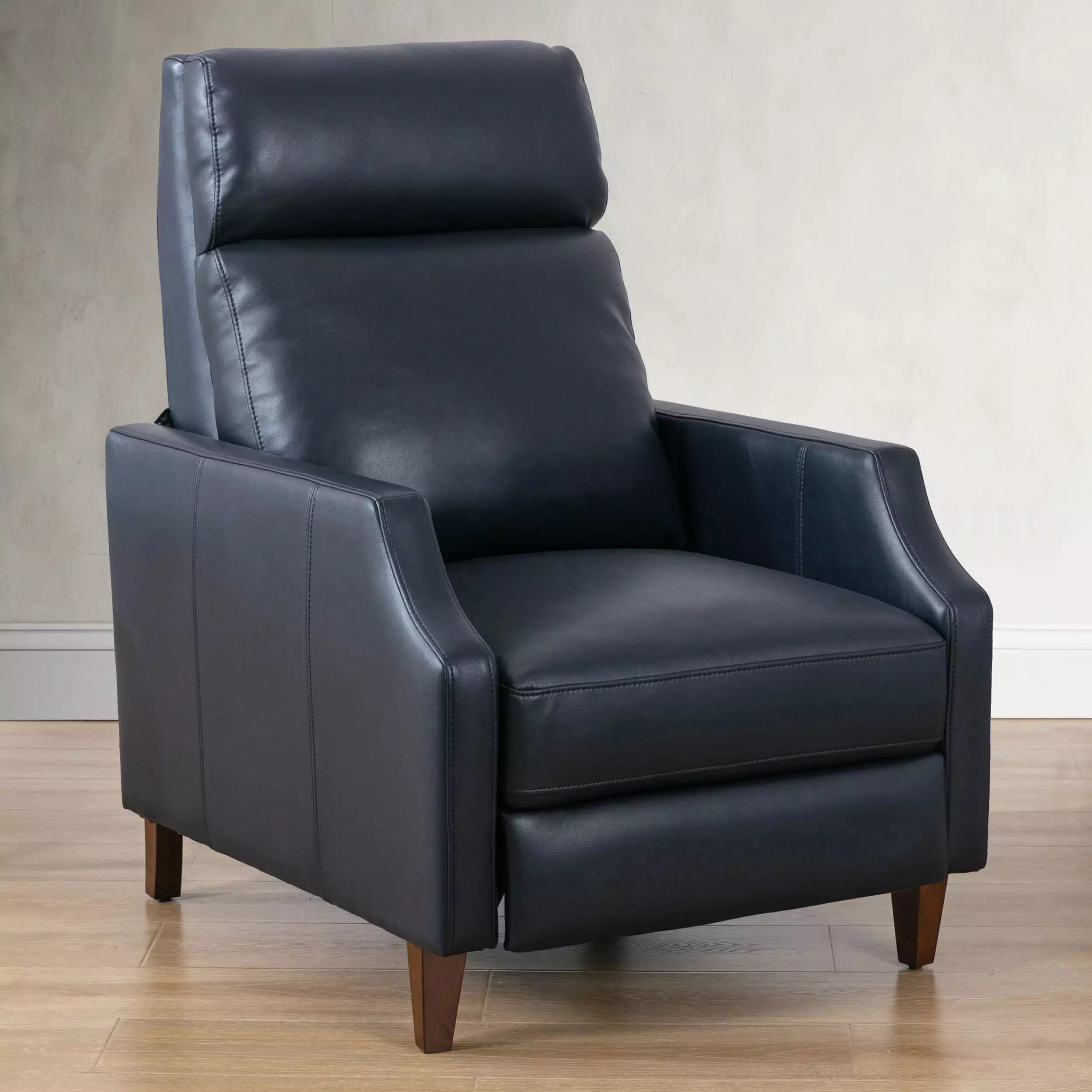 Biscoe Push Back Recliner Midnight Blue - Stylish Living Room Chair Miekor