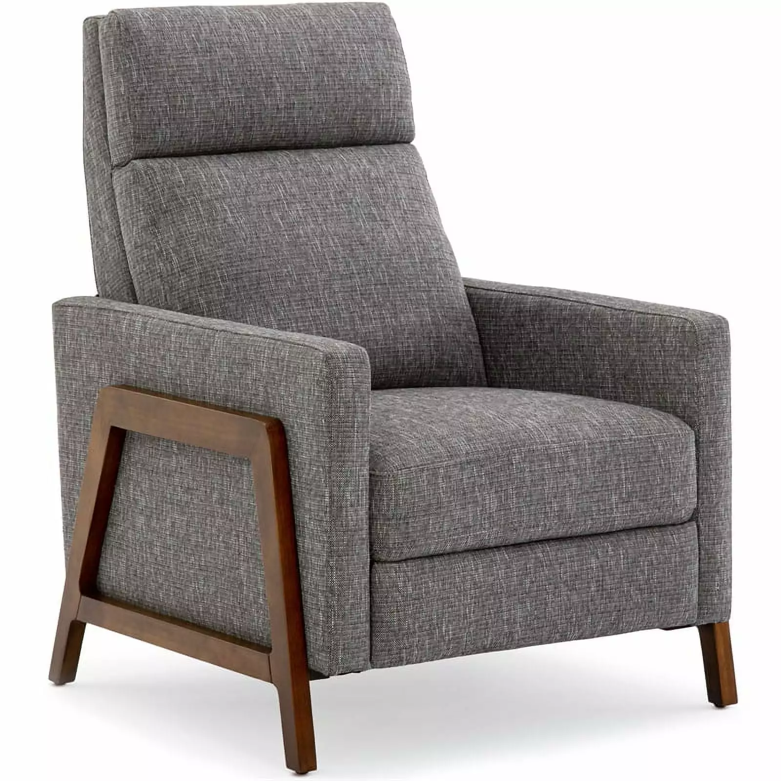 Pemberly Row Push Back Recliner Performance Fabric Ashen Gray Comfortable Living Room Chair