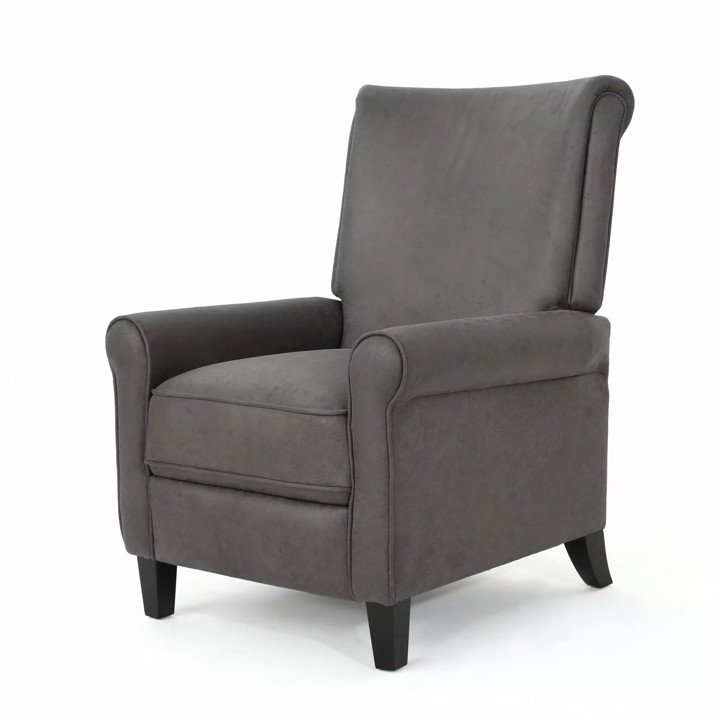 GDF Studio Francoise Contemporary Upholstered Pushback Recliner Slate Microfiber Dark Brown GDFSTUDIO