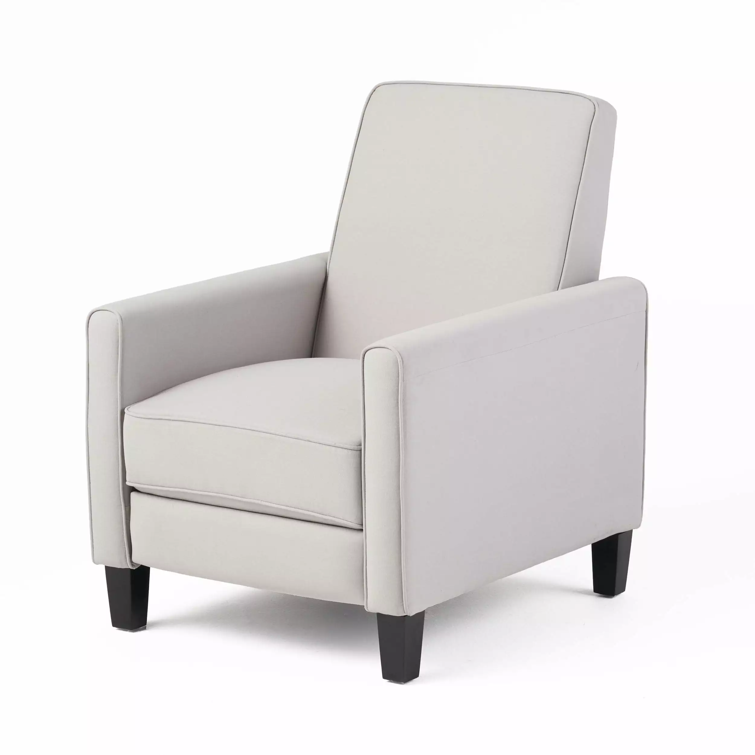 GDF Studio Theresa Contemporary Fabric Pushback Recliner Gray and Dark Brown GDFSTUDIO