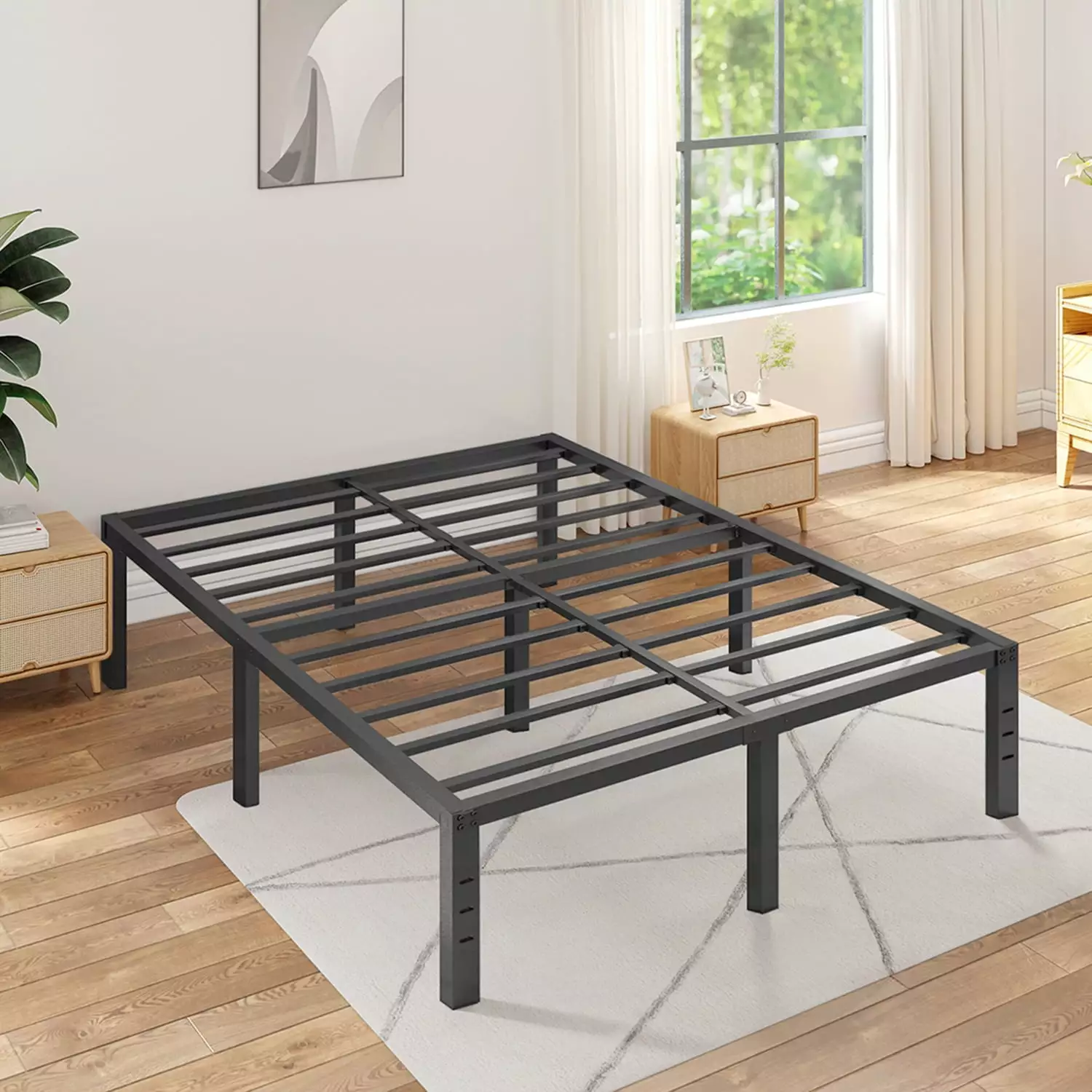 Tatago 18 Inch Heavy Duty Queen Metal Bed Frame - 3500 lbs Capacity, Sturdy Steel Platform Storage, Non-Slip, No Noise, No...