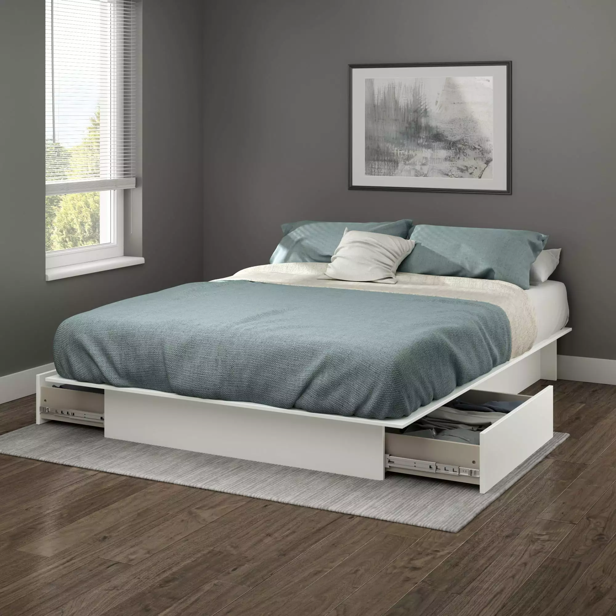 South Shore SoHo Storage Platform Bed 2 Drawers Queen