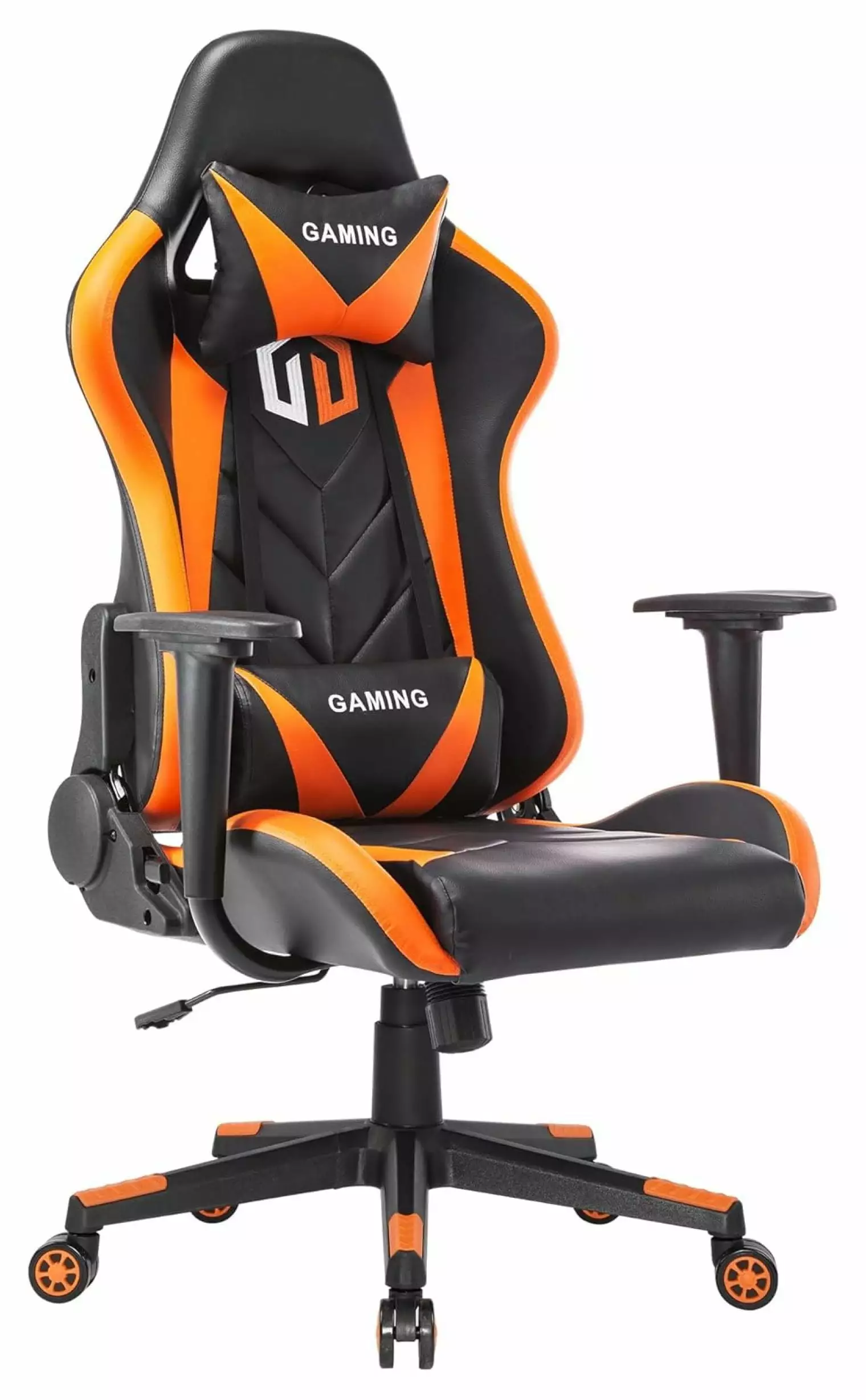 cMinc Gaming Chair Racing Office Chair Headrest and Lumbar Cushion - Black/Orange