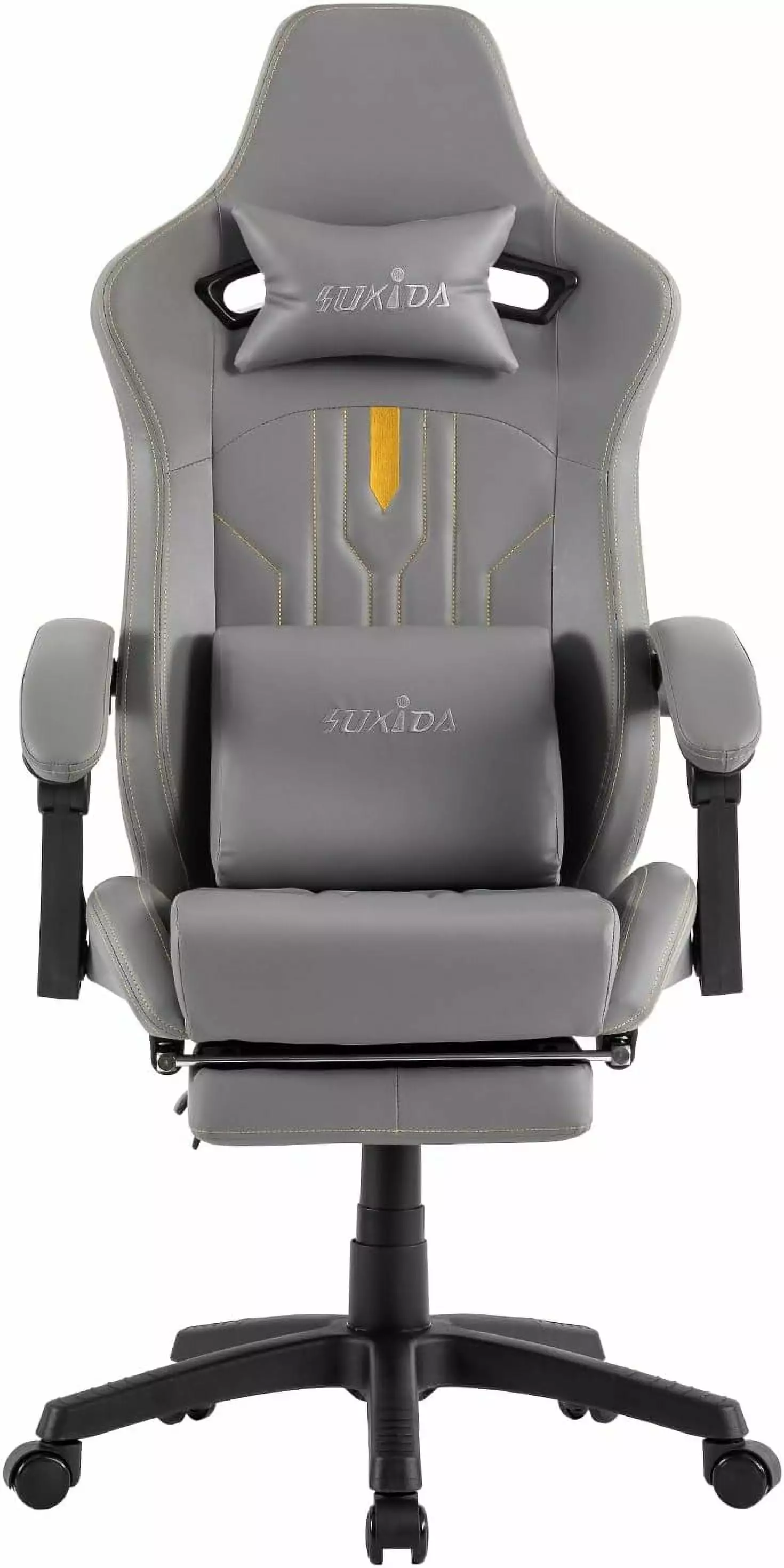 Gaming Chair Footrest Ergonomic Computer Chair Massage Lumbar Cushion - PU Leather Racing Office Desk Chair LHY
