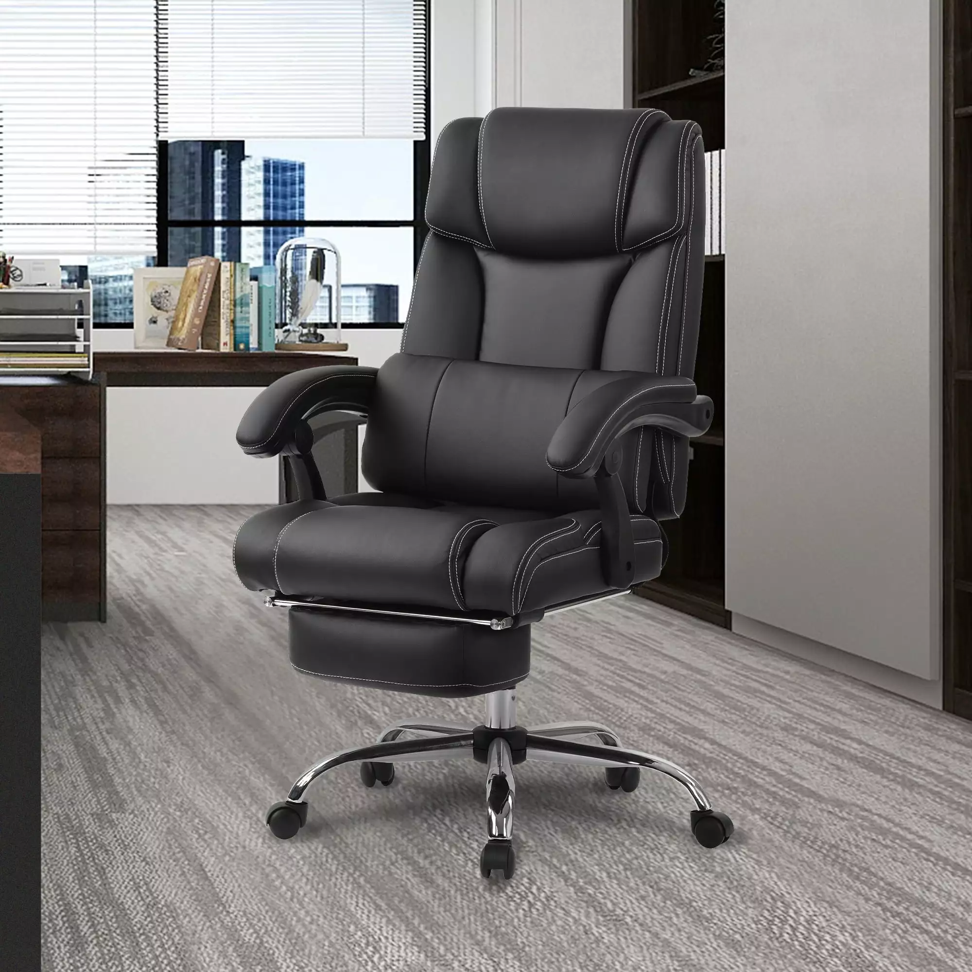 MOLES Gaming Chair Office Chair PC Chair Massage Lumbar Support - Racing Style PU Leather