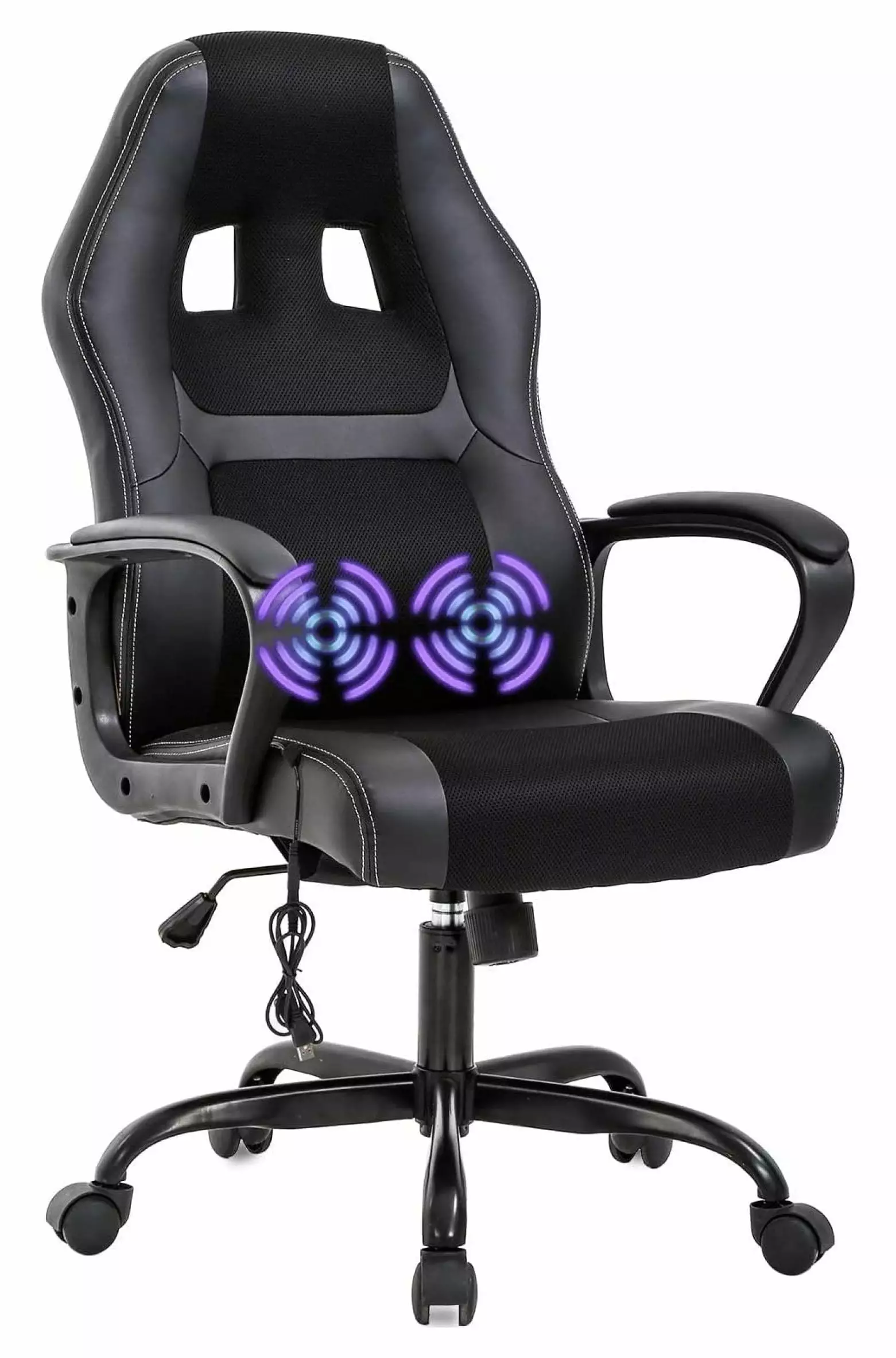 Racing Gaming Chair Ergonomic Game Office Chair Massage Lumbar Support Headrest High Back PU Leather Drevy