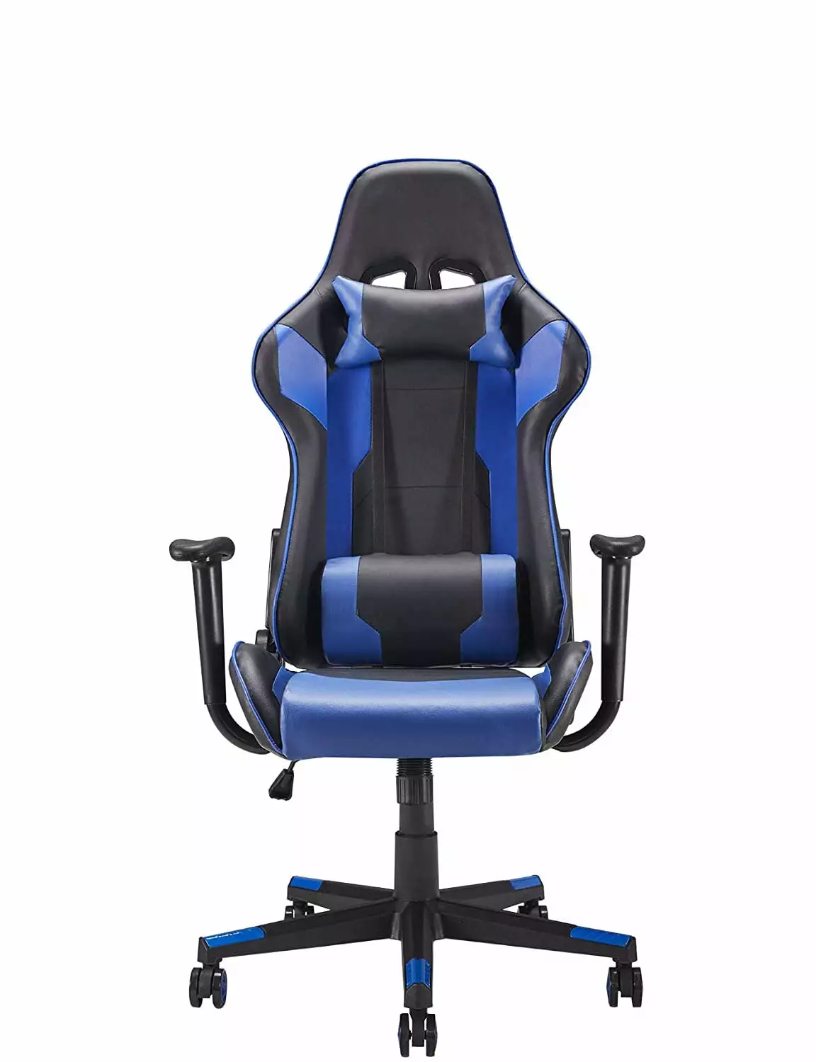Ergonomic Racing Style Gaming Chair Adjustable Height Swivel Office Chair Lumbar Support Black Blue Wecan