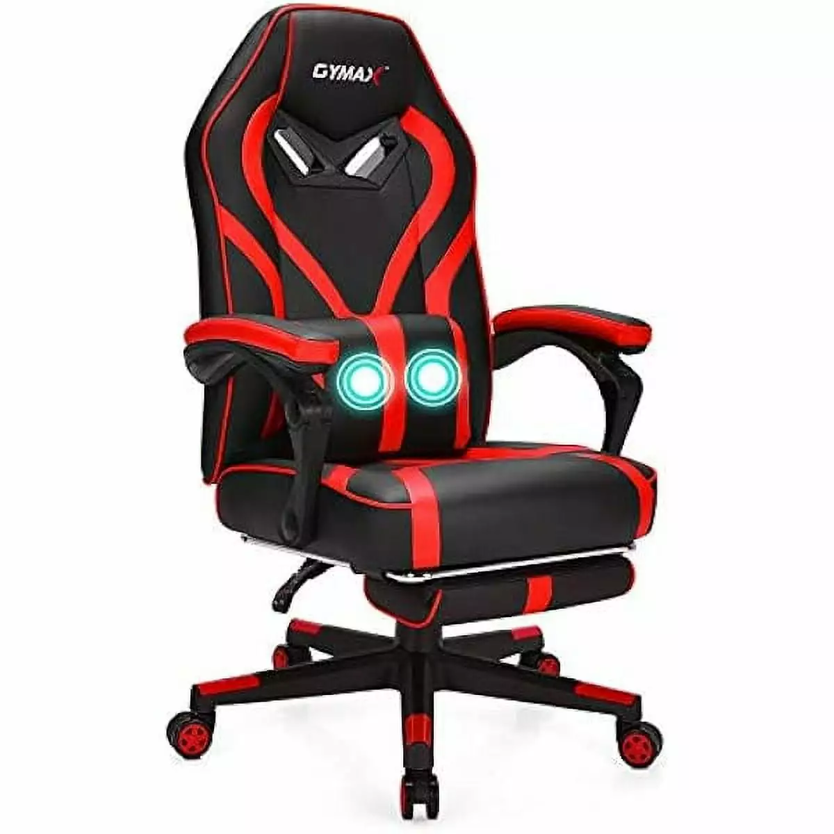 ZHI-22 Gaming Chair Office Chair Adjustable Swivel Racing Style Massage Lumbar Support Red