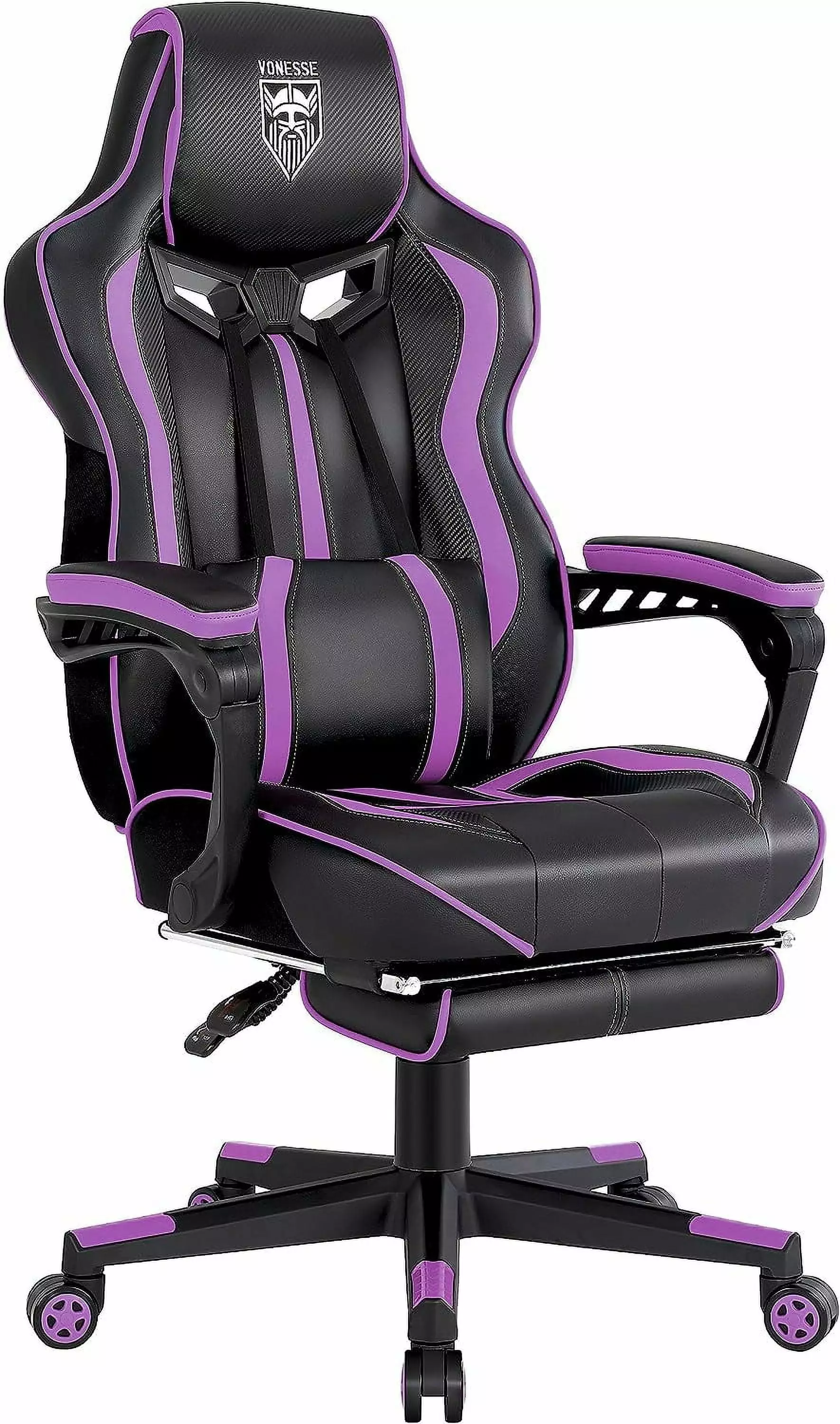 Purple Gaming Chair Footrest Reclining Computer Gaming Chairs Adults Ergonomic Gamer Chair Massage Big and Tall PC Gaming ...