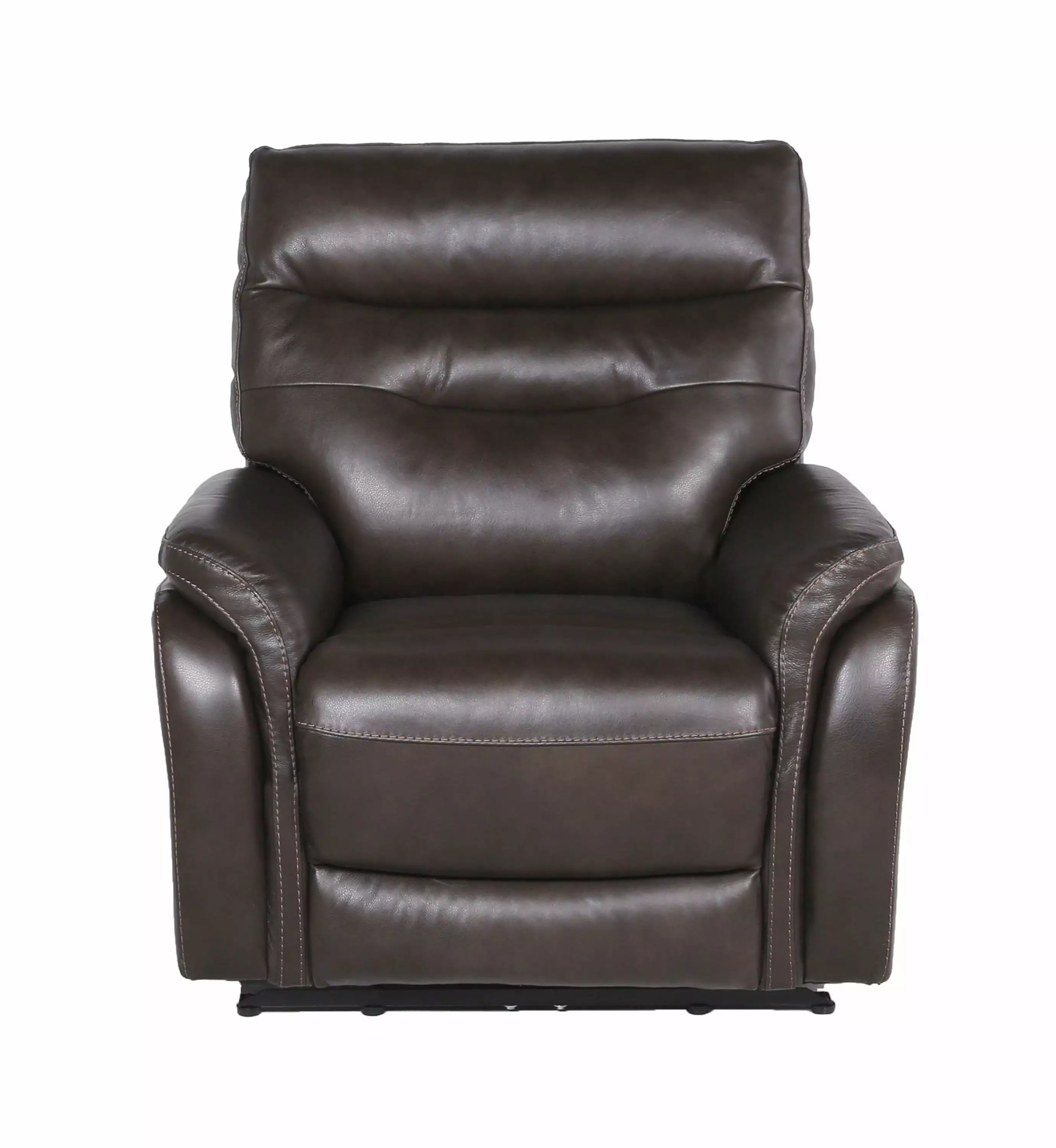 DeeHome Contemporary Top-Grain Leather Recliner Set Power Footrest and USB Port