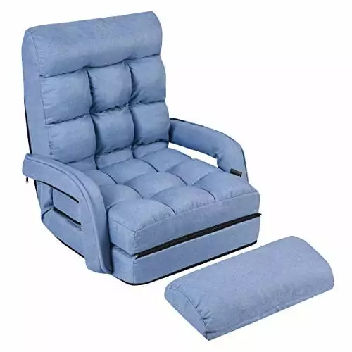 GOFLAME Adjustable Folding Massage Lazy Sofa Floor Chair Armrests and Pillow TangChaoYang
