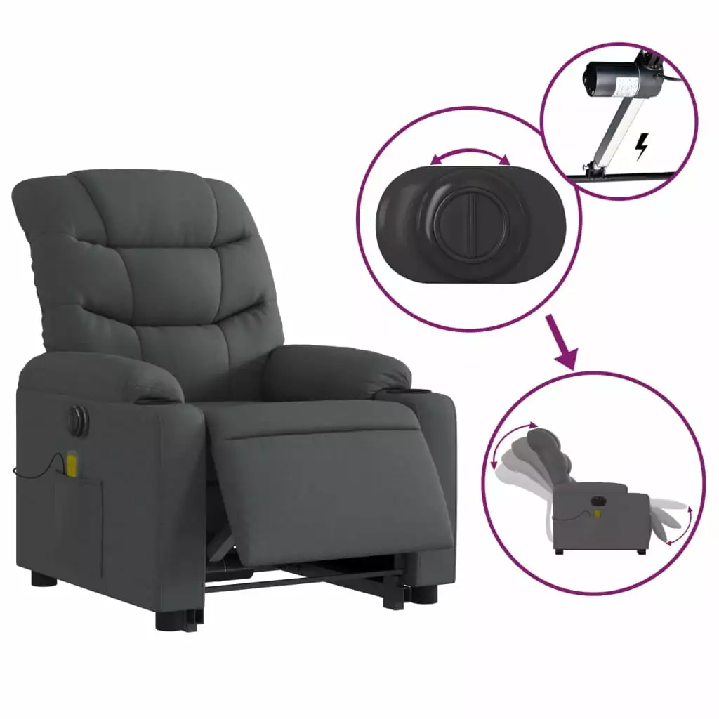 Andoer Fabric Recliner Chair Dark Color Living Room