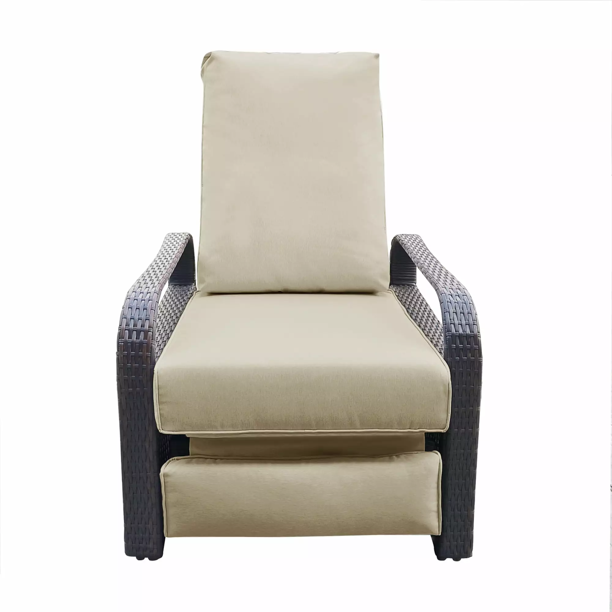 Outdoor Automatic Adjustable Wicker Recliner Chair Thicken Cushion ANTFURN
