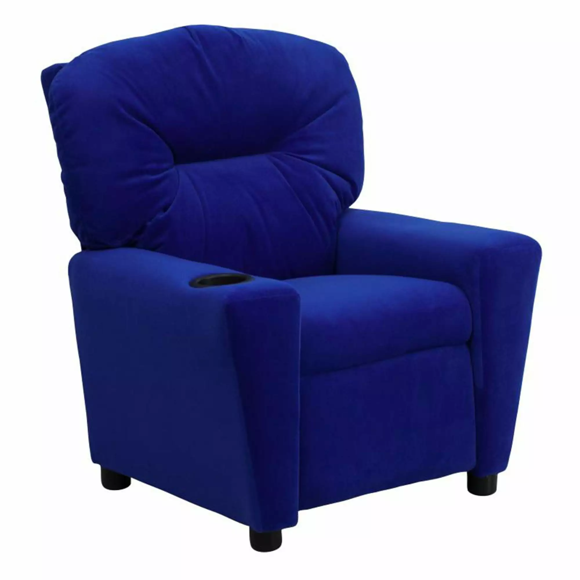 Artlia Contemporary Blue Microfiber Kids Recliner Chair Cup Holder