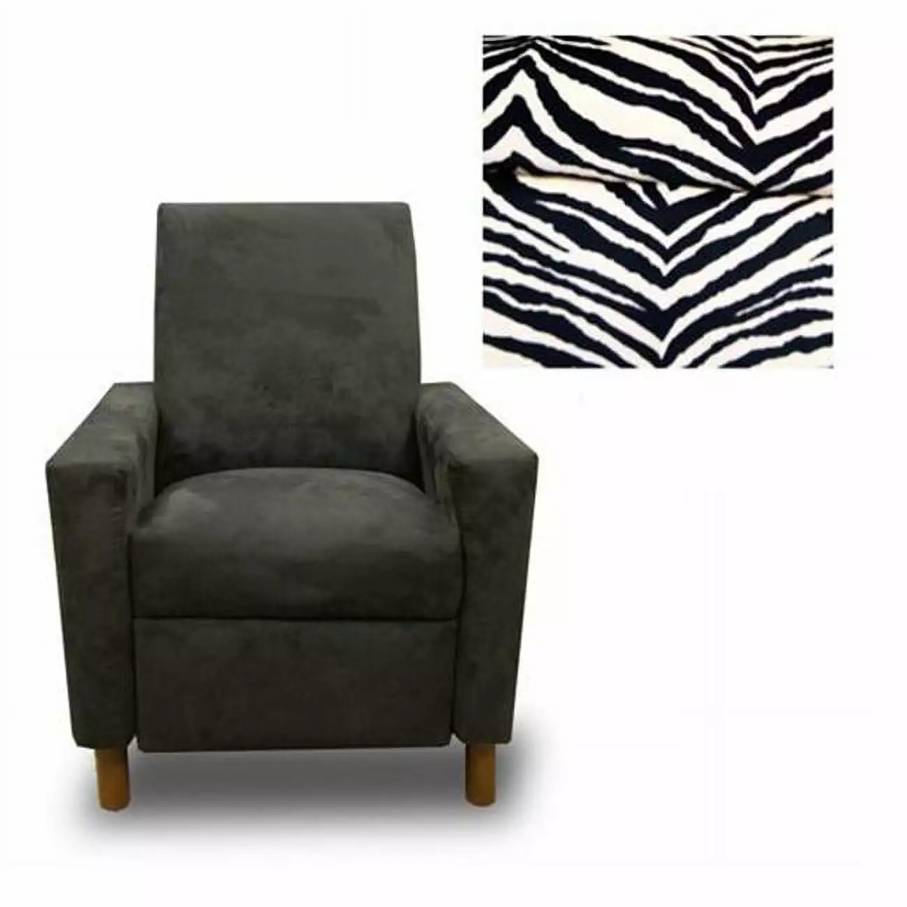 Dozydotes Modern Kids Club Recliner Zebra Micro Suede - Fun and Comfortable