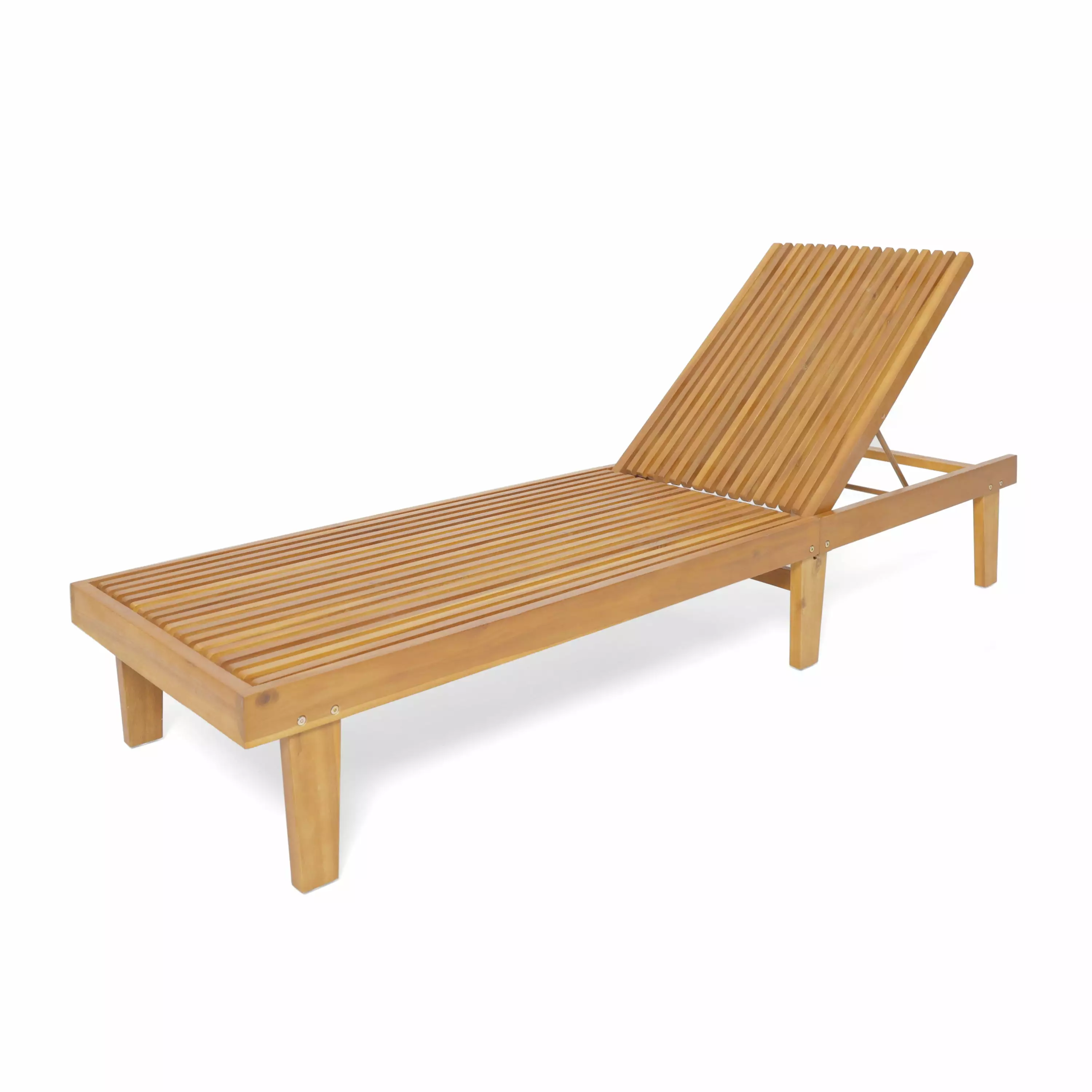 Summer Adjustable Slatted Recliner - Durable Outdoor Poolside Lounge Chair Genral