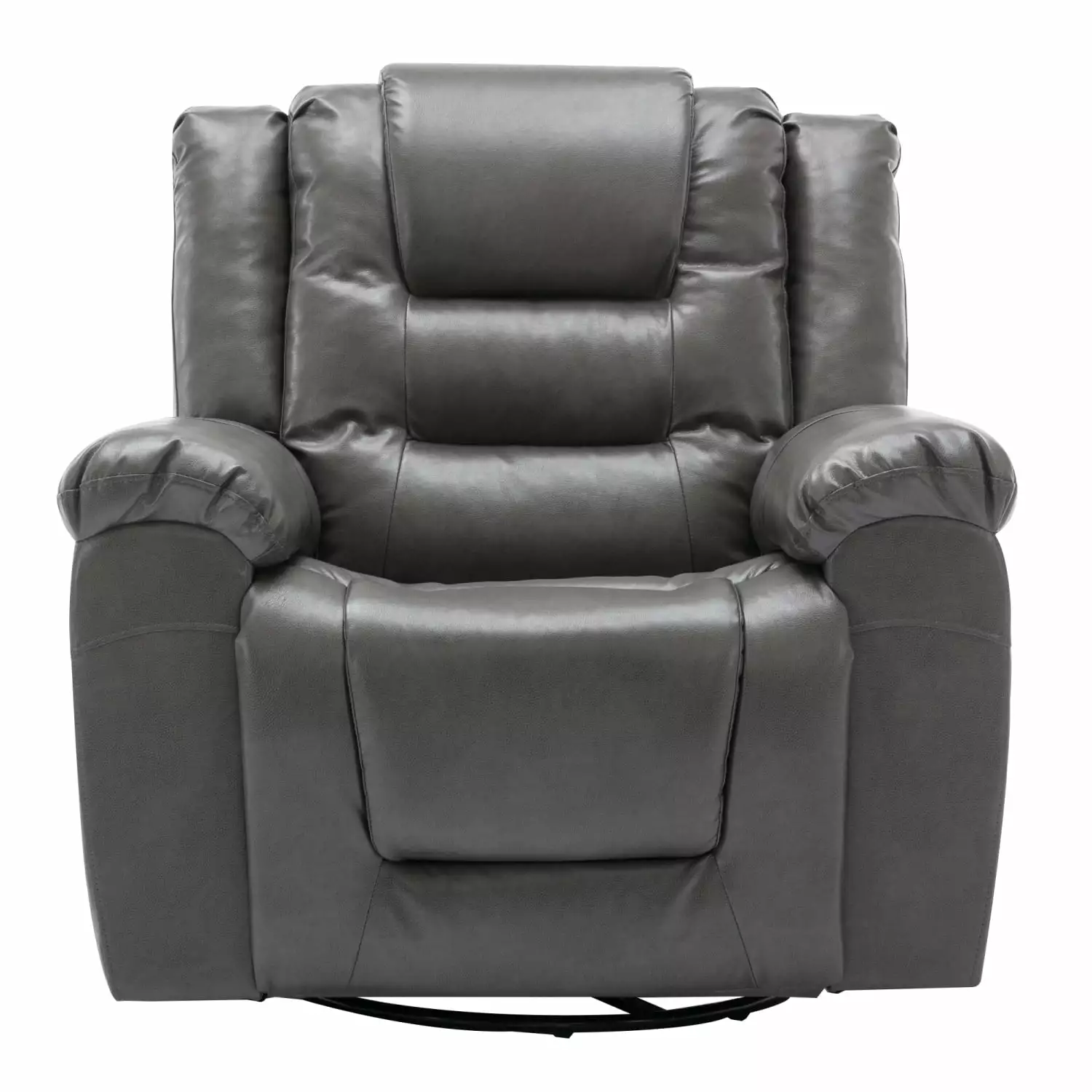 Miekor 360°Swivel Rocking Home Theater Recliner Manual Recliner Chair Wide Armrest Grey