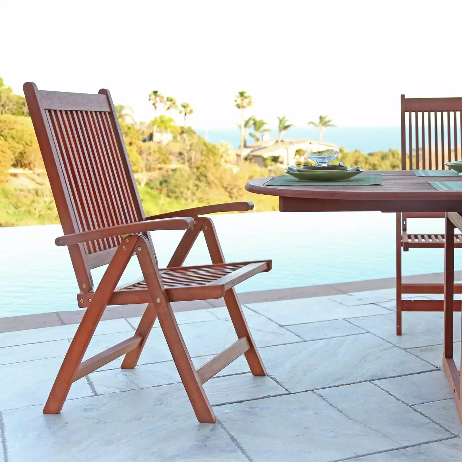 MMTX Outdoor 5-Position Reclining Chair Patio Lounge Chair