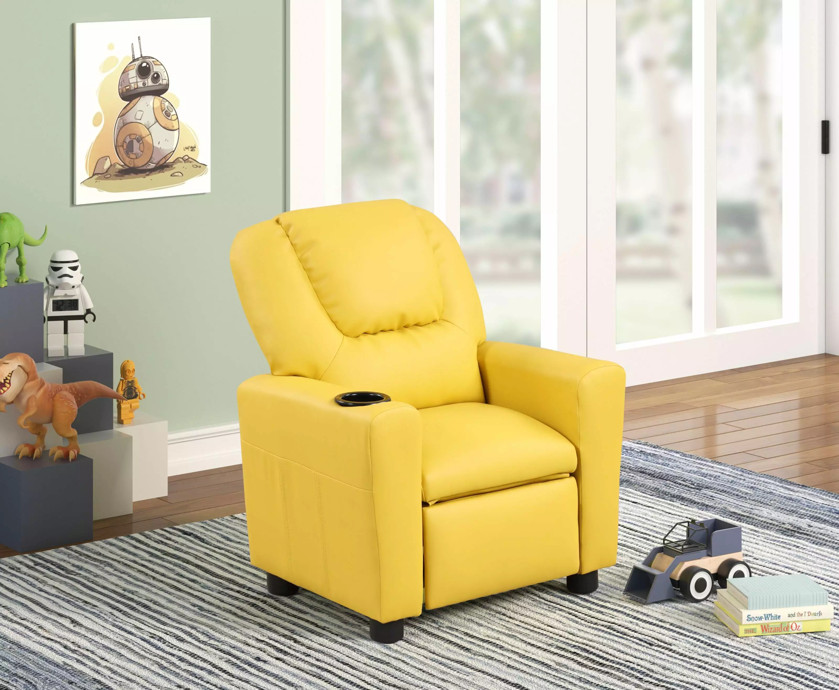Kids Recliner Chair Cup Holder Relaxation and Comfort 27.0 Inches Yeah Depot