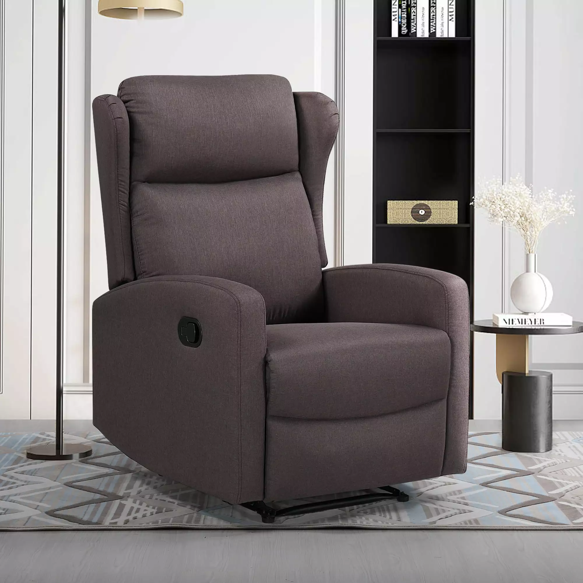 Linen Brown Recliner Chair Lumbar Support Ultimate Comfort and Style Yeah Depot
