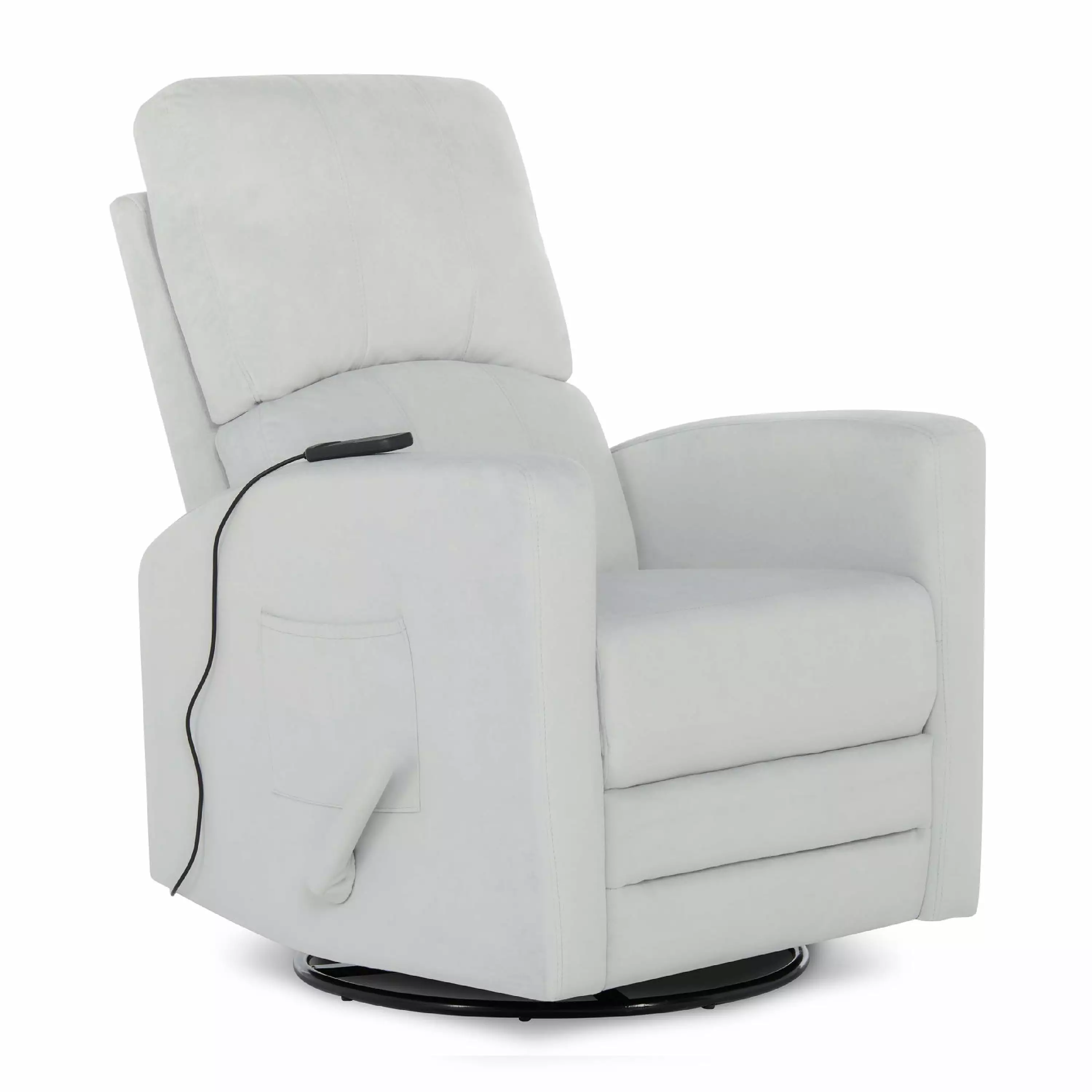 Evolur Habana Upholstered Faux Leather Glider Swivel Rocker Recliner Massager