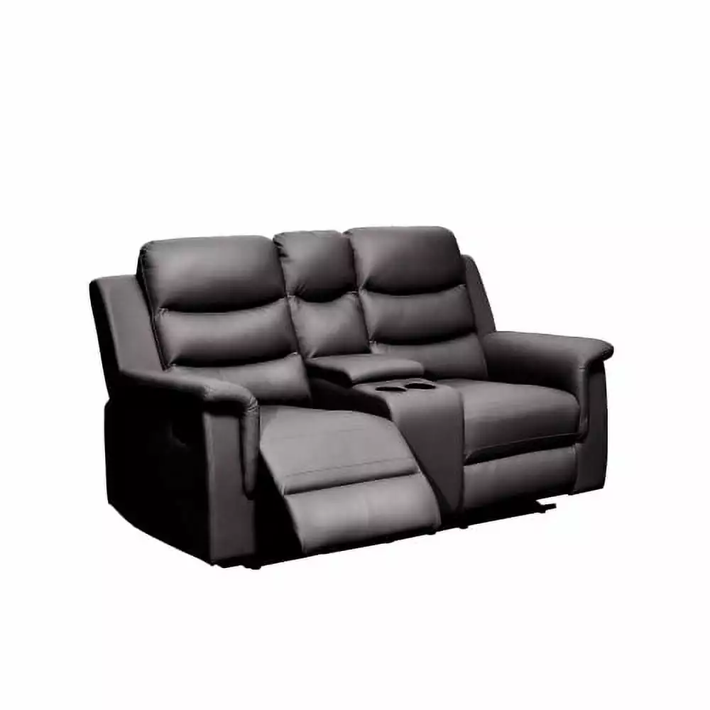 Goldmeet Reclining Loveseat Middle Console Slipcover Black