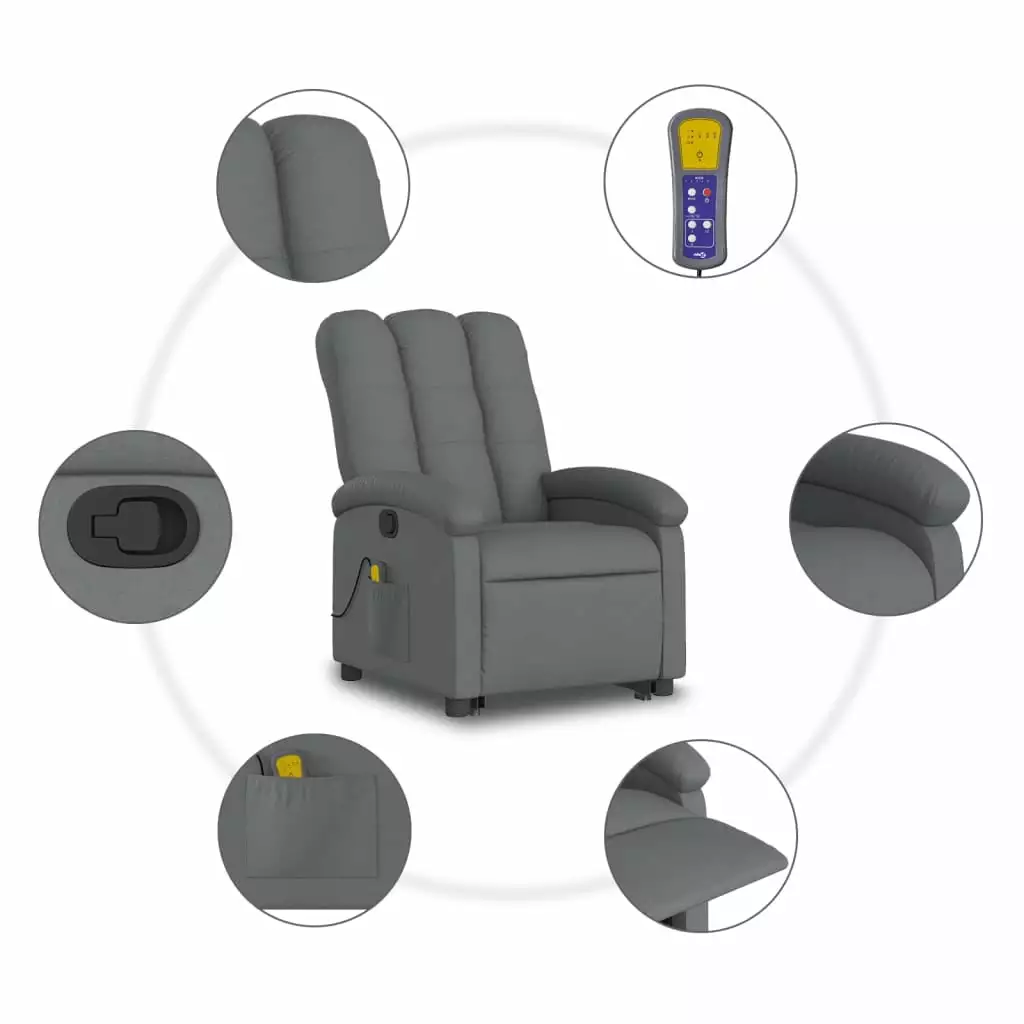 Andoer Recliner Chair Dark Fabric 0313046c - Office Relaxation Recliner Uteam Design