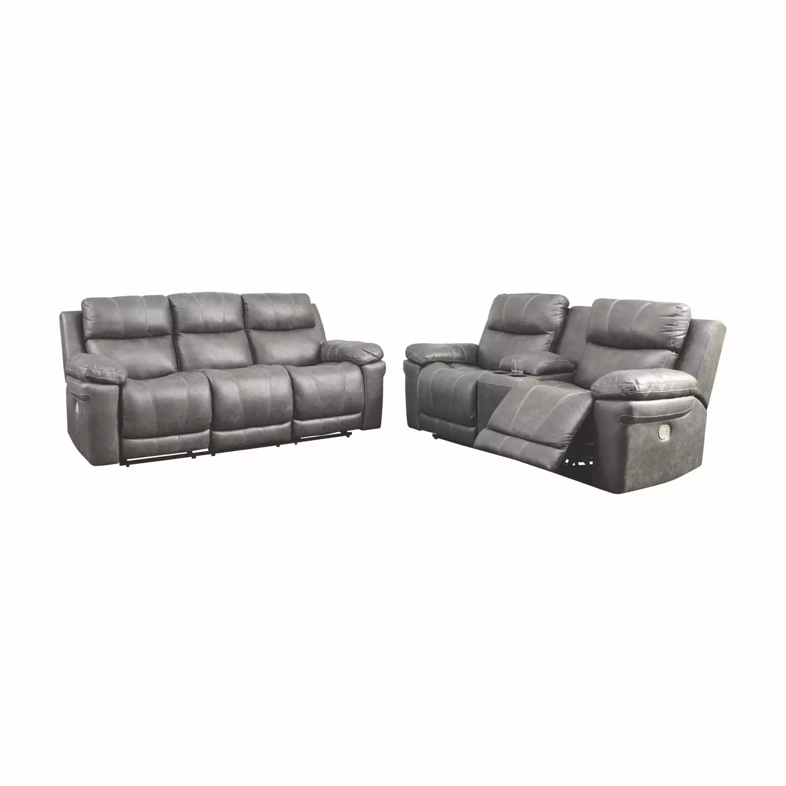 Signature Design Ashley Erlangen Power Reclining Sofa Midnight Ashley Furniture