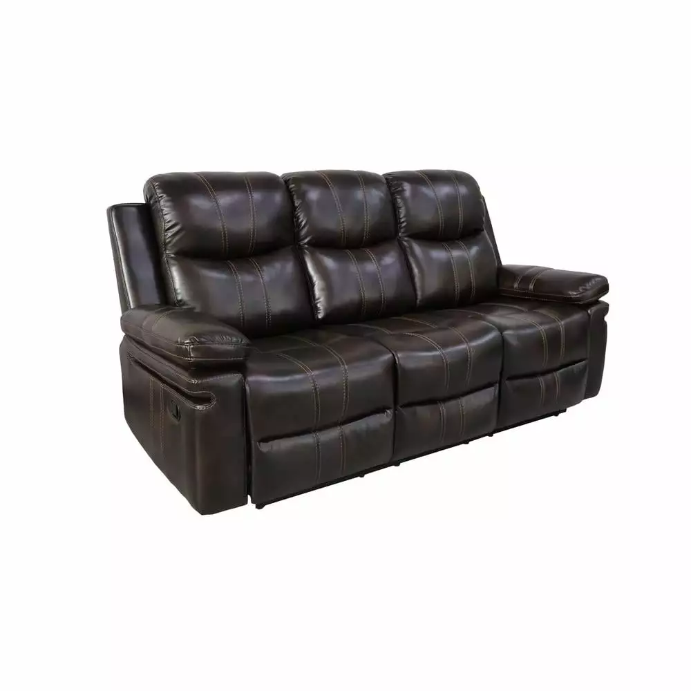New Classic Furniture Kellen Sofa Dual Recliner and Drop Down Tray Brown