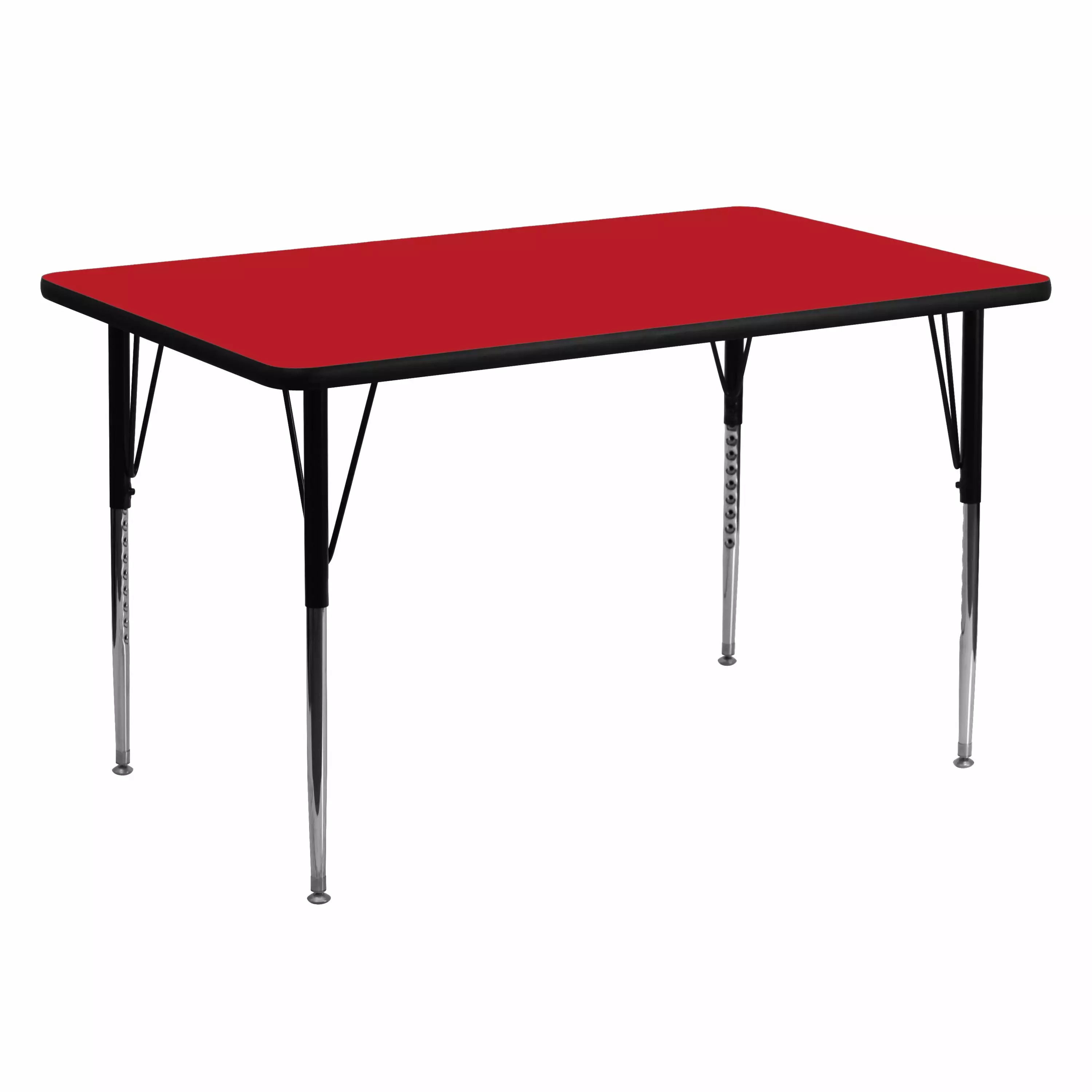 Emma + Oliver 30x60 Red HP Laminate Adjustable Activity Table Classrooms and Offices EMMA   OLIVER