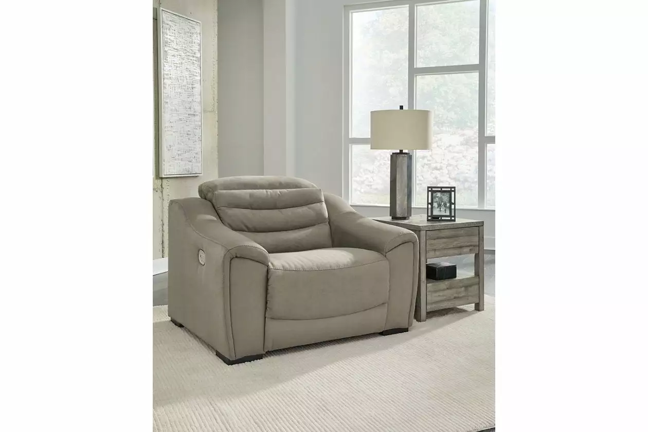 Ashley Furniture Next-Gen Gaucho Faux Leather Power Rocker Recliner Gray